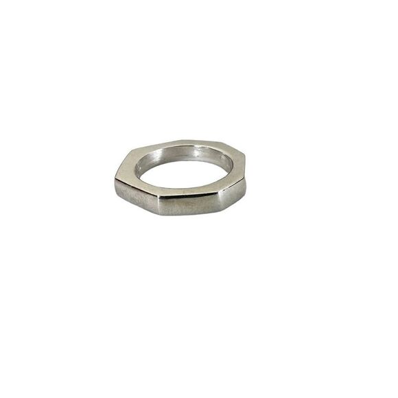 Gucci Hexagon Sterling Silver Ring Size 5.25 W/ Certificate of Authenticity - Picture 1 of 11